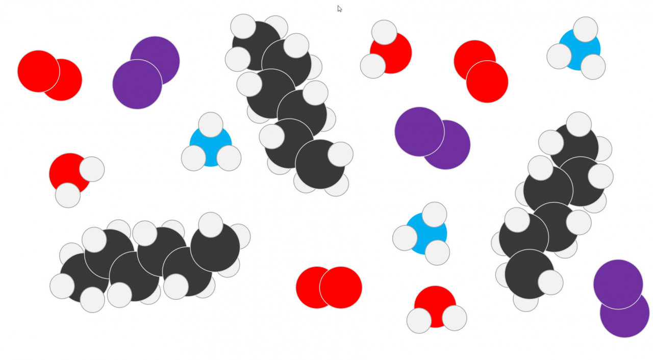 image of various simple molecules